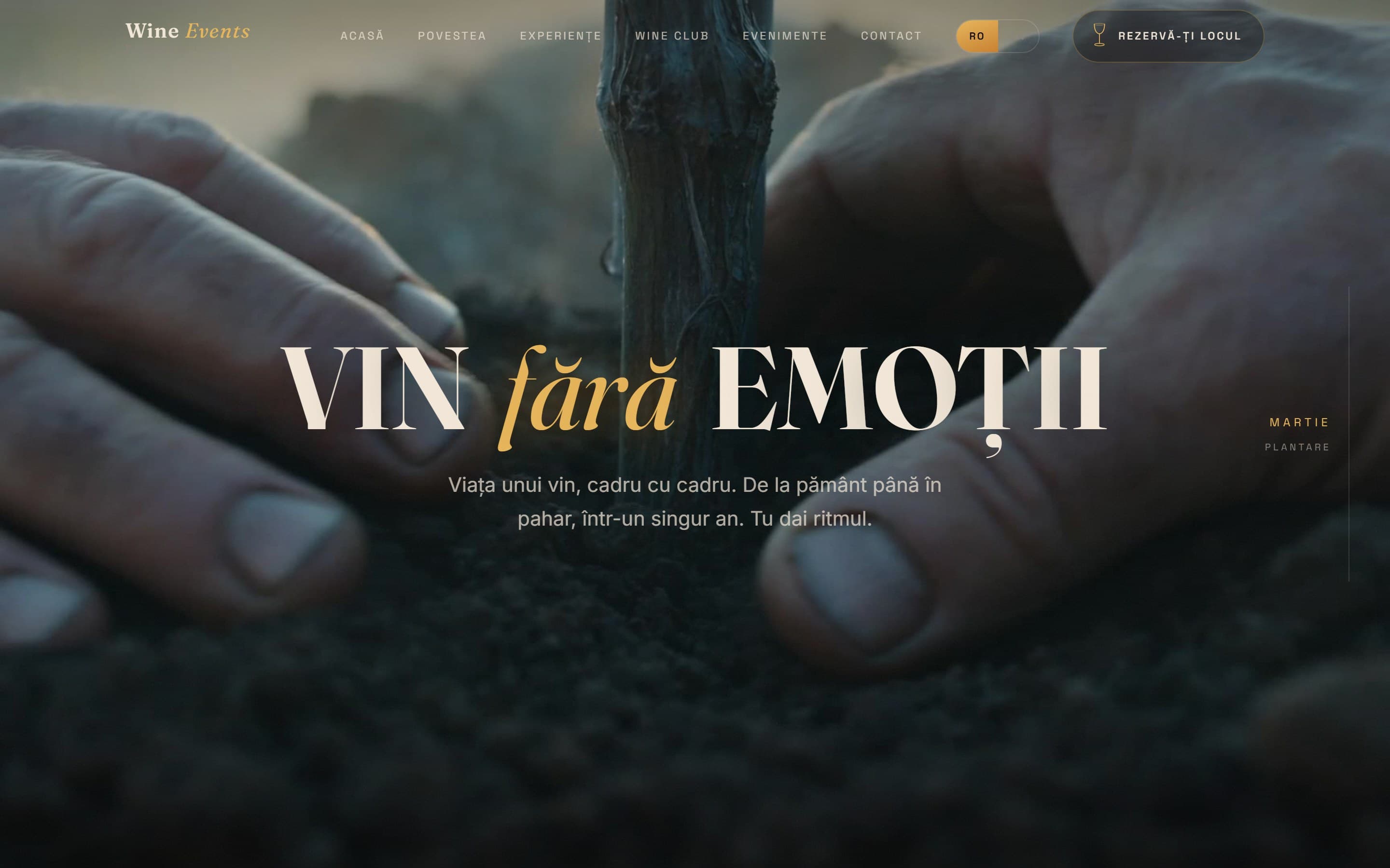 Site-ul Wine Events, pe laptop și pe telefon