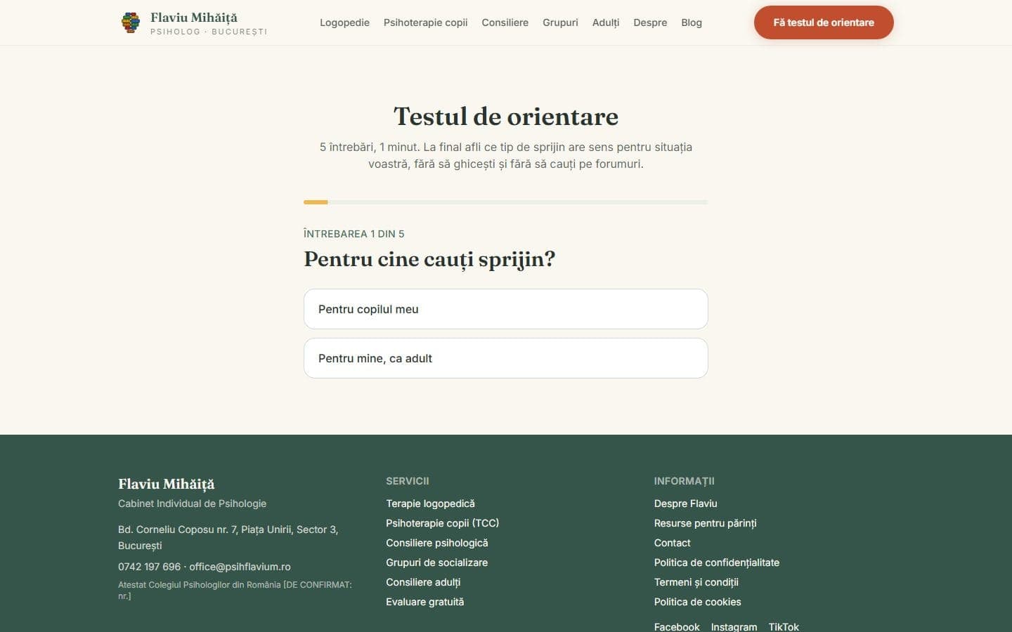 Testul de orientare