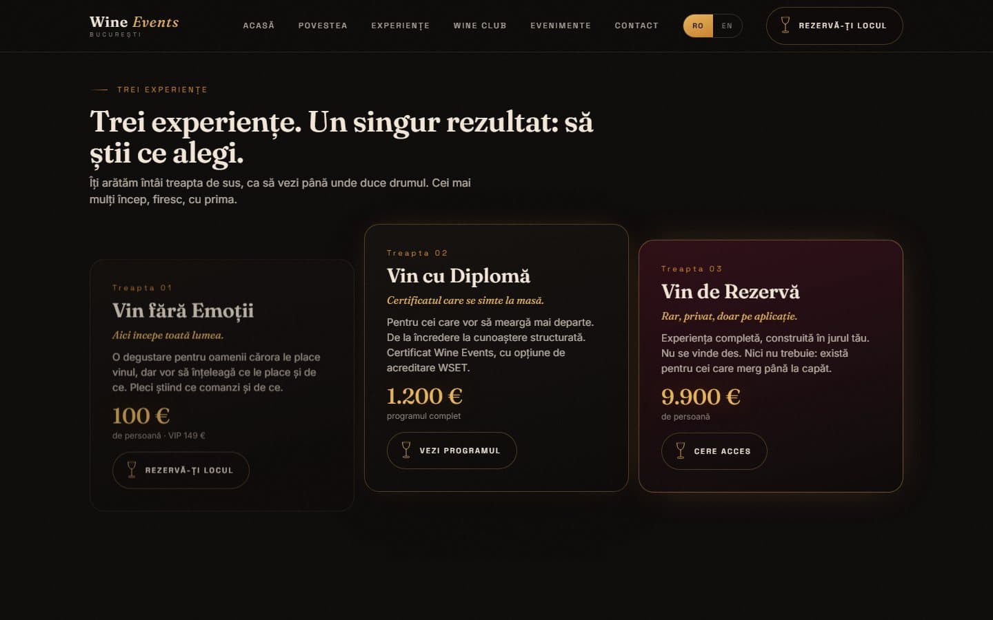 Trei experiențe